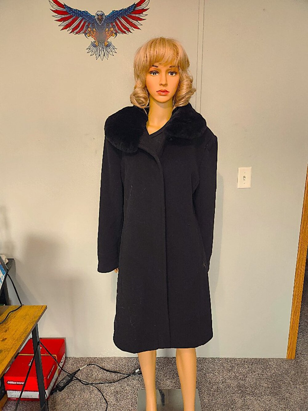 #799 Wool blend/rex rabbit coat